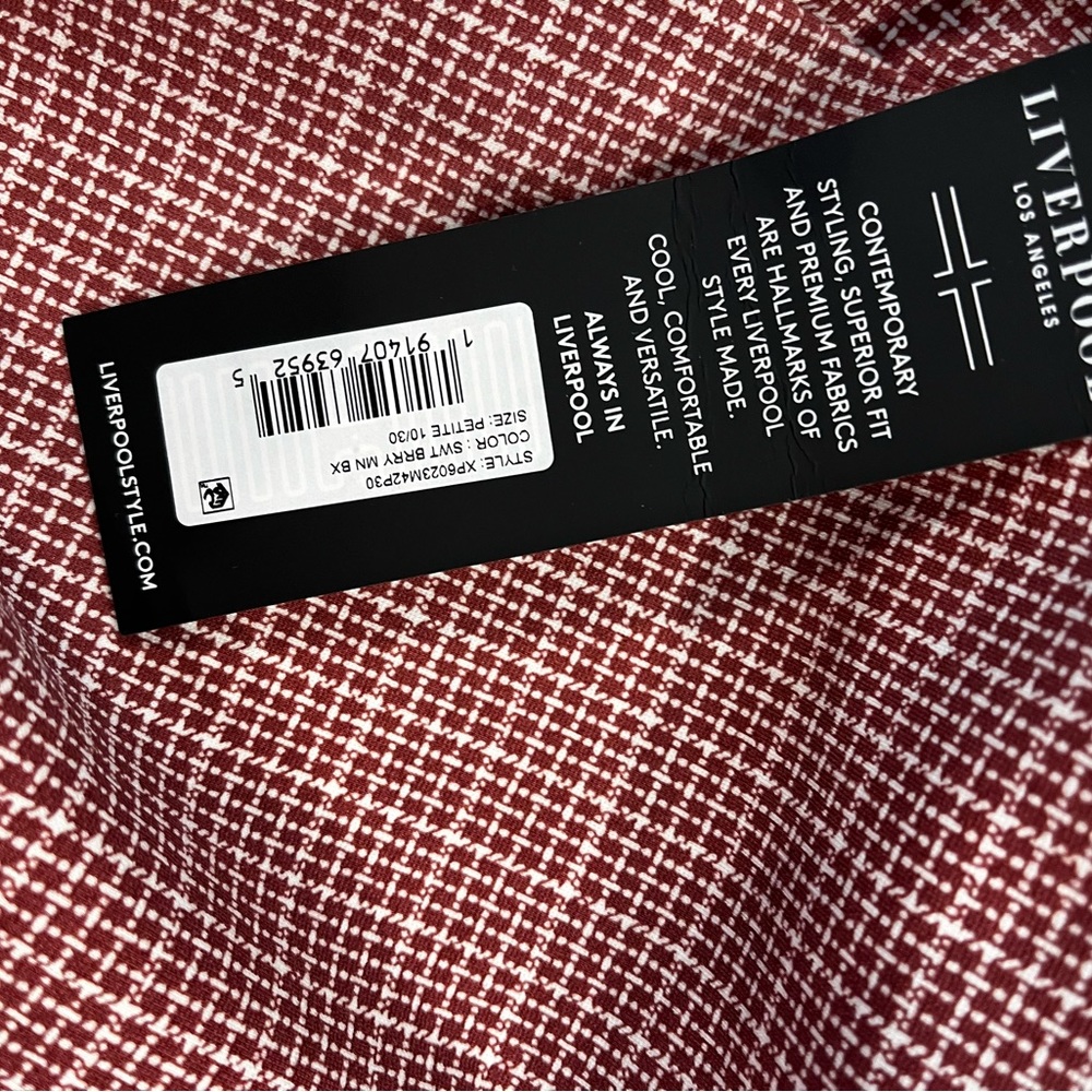 NWT Liverpool Los Angeles Pencil Skirt Size Petite 10/30 Mauve/White - Picture 4 of 7